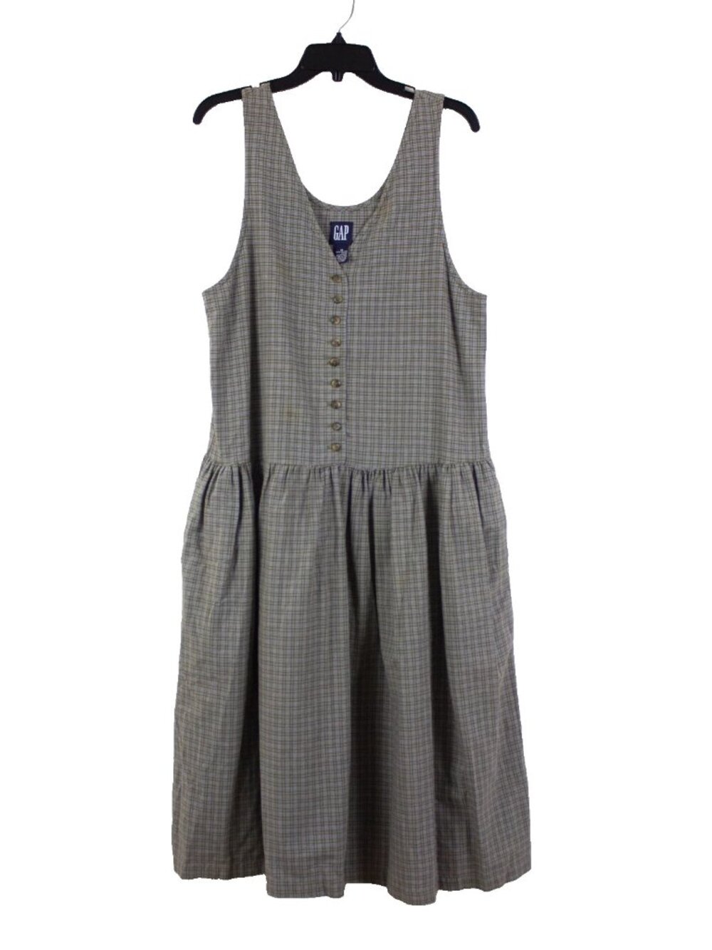 Vintage 90s GAP Button Up Jumper Maxi Dress  Cottagecore Plaid